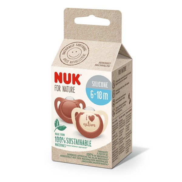 Продукт NUK NATURE - Биберон залъгалка силикон 6-18 мес. 2бр. - 0 - BG Hlapeta